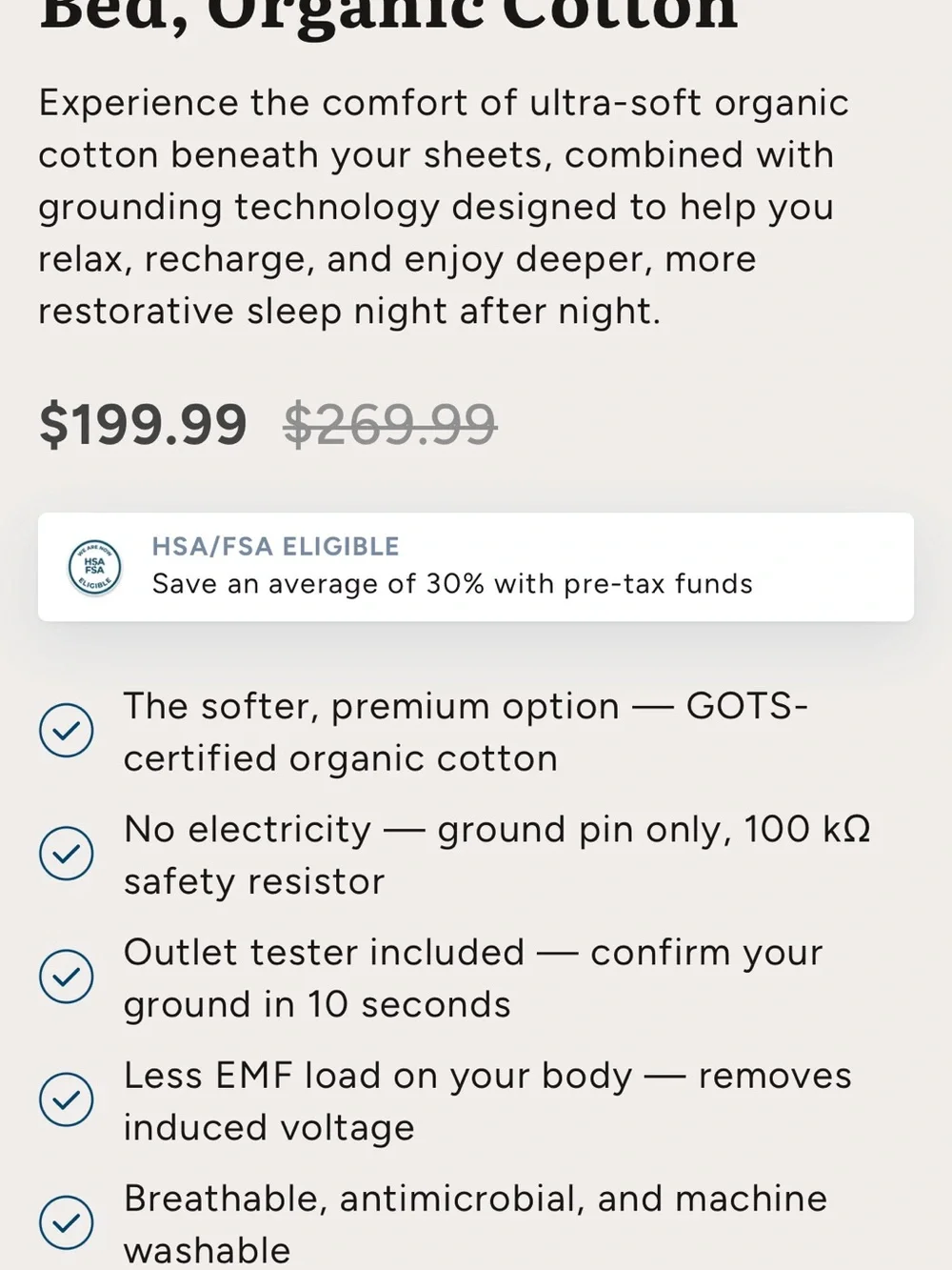 Grooni King size Grounding mattress topper